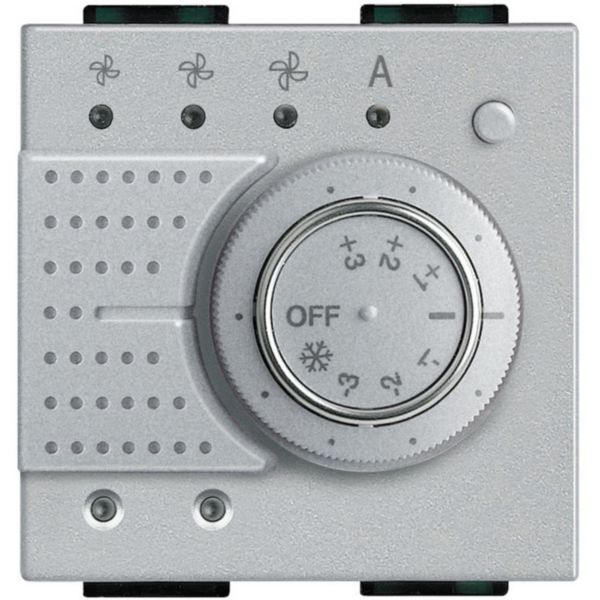 Room temperature control sensor for heating and cooling systems with knob for +/- 3 °C.