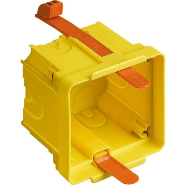 Flush-mounting box 2 modules for plasterboard walls with fixing clamps supplied