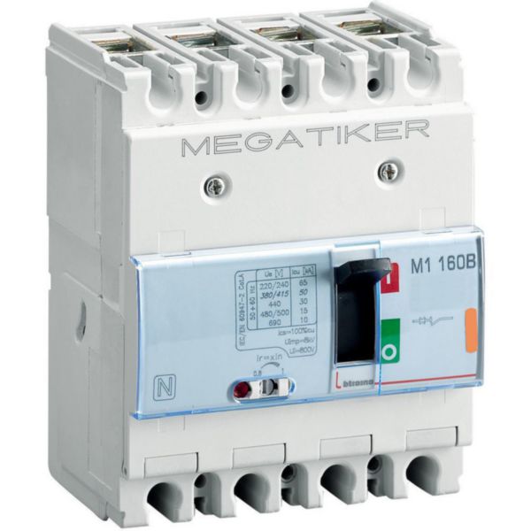 M1 160B - thermal-magnetic Mccb 3P+N/2 - Icu= 25kA - In= 25A
