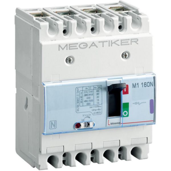 M1 160N - thermal-magnetic Mccb 3P+N/2 - Icu= 50kA - In= 100A