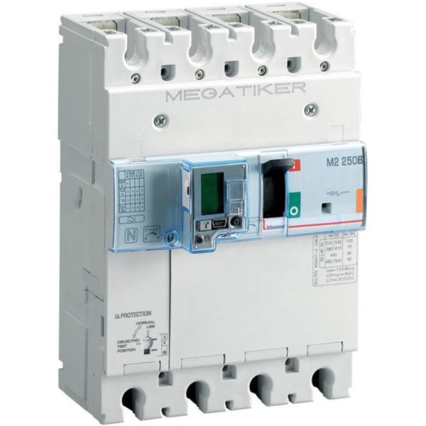 M2 250B - thermal-magnetic Mccb with residual current protection 3P+N/2 - Icu= 25kA - In= 100A