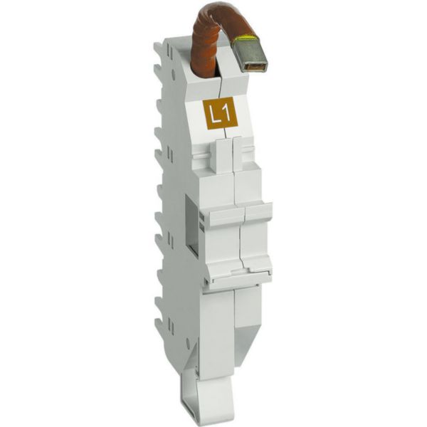 Base for top cable connection BTDIN 1P 1.5 modules - L1 - brown