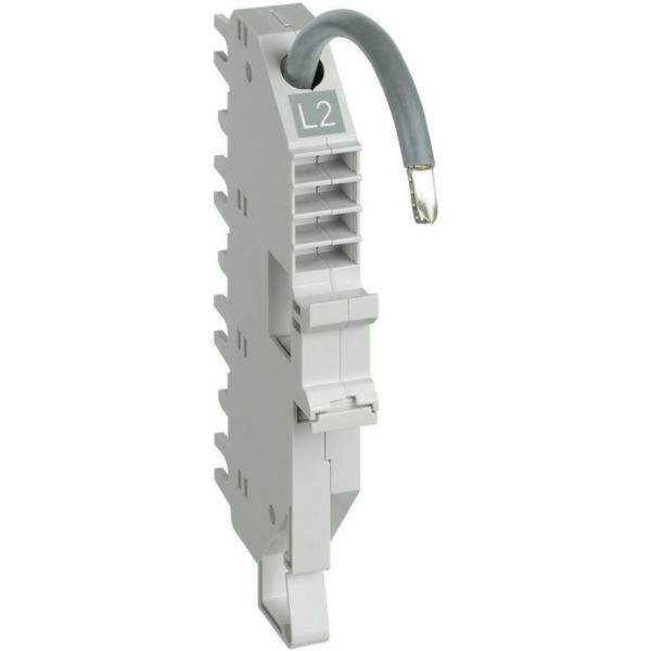 Base for top cable connection BTDIN 1P 1 module - In=63A - L2 - grey