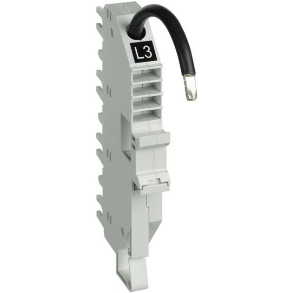 Base for top cable connection BTDIN 1P 1 module - In=63A - L3 - Black