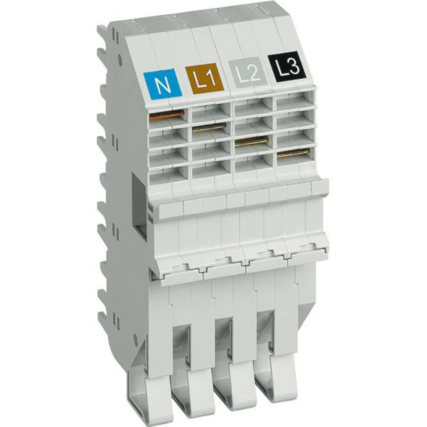 Base for connection plug-in BTDIN 4P - L1+L2+L3+N