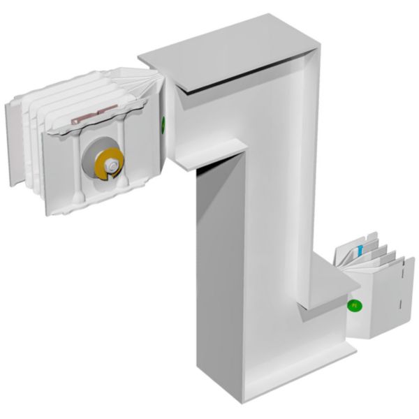 Double vertical elbow XCP-HP (Al). Right Type 2 - In= 630A