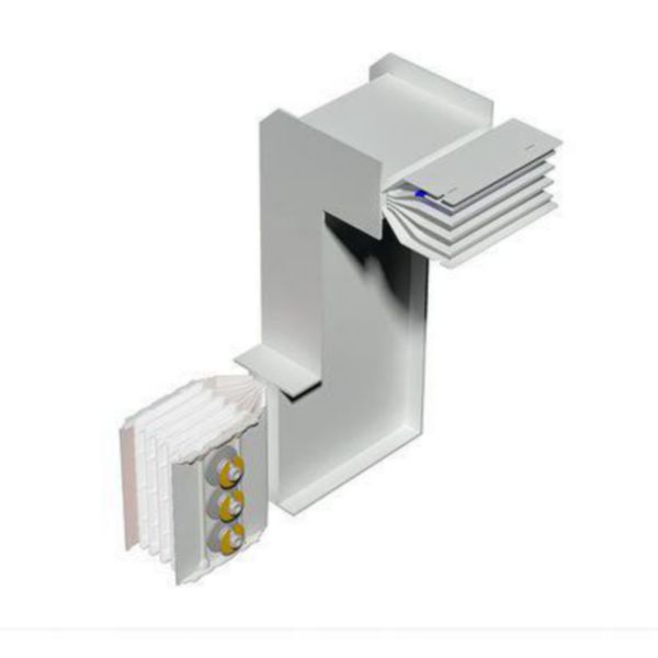 Double vertical and horizontal elbow XCP-HP (Al). Type 3 - In= 1600A