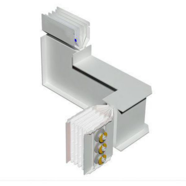 Double horizontal and vertical elbow XCP-HP (Al). Type 4 - In= 2000A