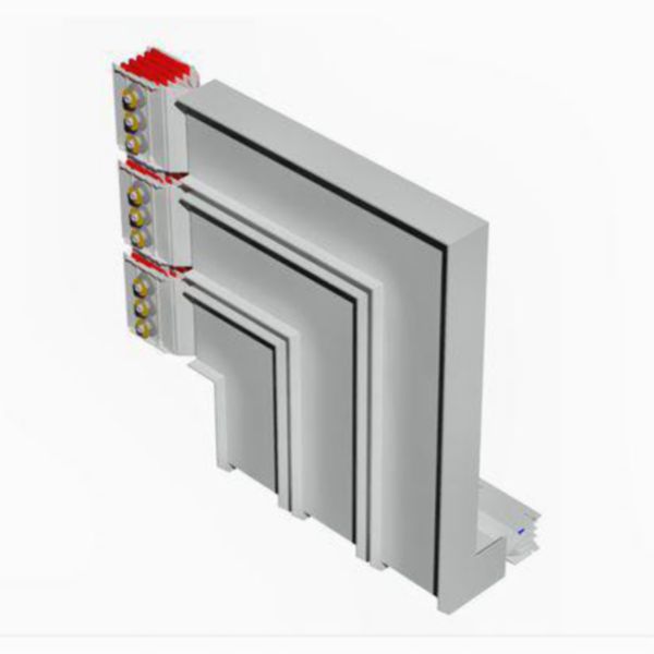 Double vertical and horizontal elbow XCP-HP (Al). Type 2 - In= 5000A