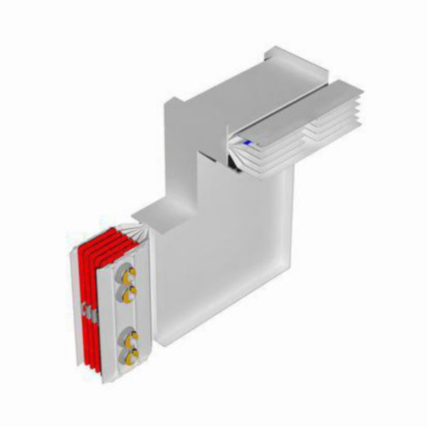 Double vertical and horizontal elbow XCP-HP (Al). Type 3 - In= 2500A