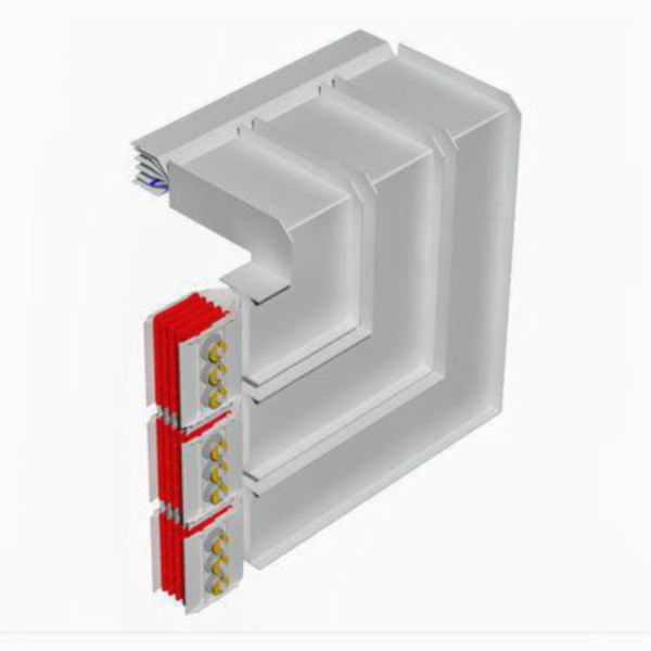 Double vertical and horizontal elbow XCP-HP (Al). Type 4 - In= 5000A
