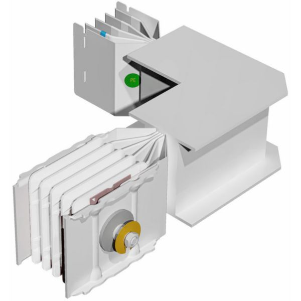 Horizontal elbow XCP-S (Al). Left Type 2 standard - In= 630A