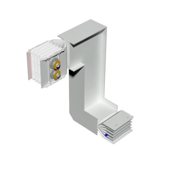 Double vertical and horizontal elbow XCP-S (Al). Type 1 - In= 1250A