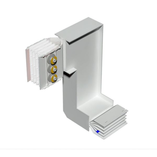 Double vertical and horizontal elbow XCP-S (Al). Type 1 - In= 2000A