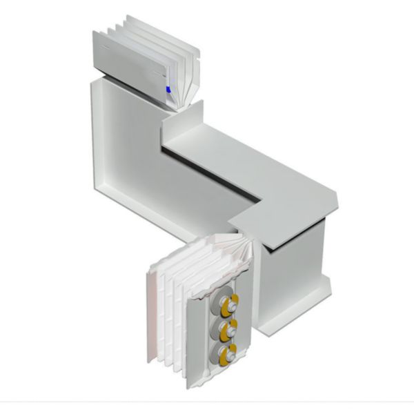 Double horizontal and vertical elbow XCP-S (Al). Type 4 - In= 2000A