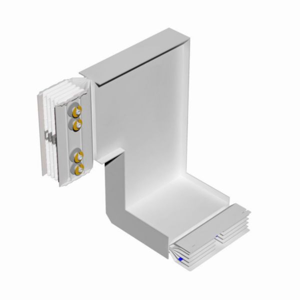 Double vertical and horizontal elbow XCP-S (Al). Type 1 - In= 2500A