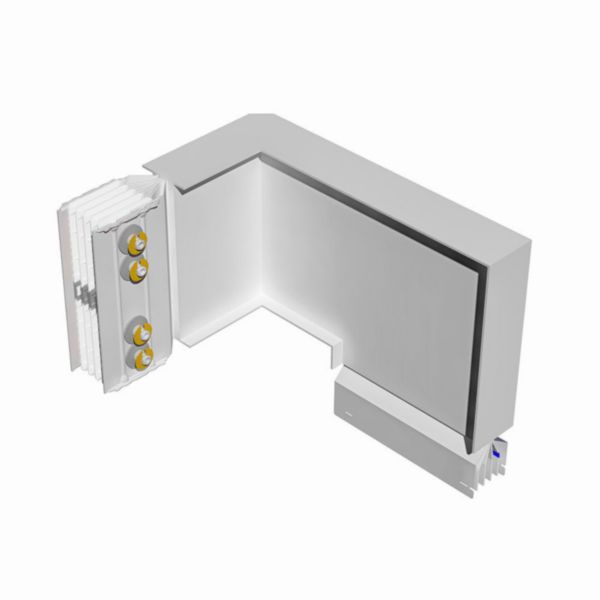 Double horizontal and vertical elbow XCP-S (Al). Type 1 - In= 2500A