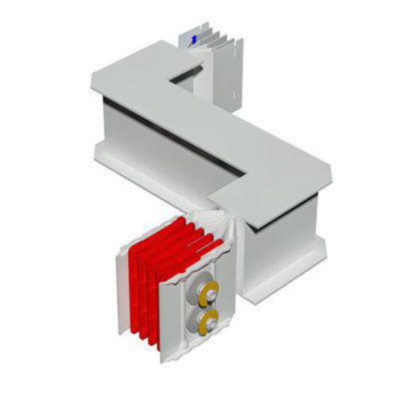 Double horizontal elbow XCP-HP (Cu). Left Type 2 - In= 2000A
