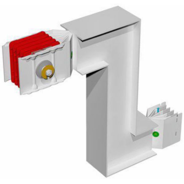 Double vertical elbow XCP-HP (Cu). Right Type 2 - In= 800A