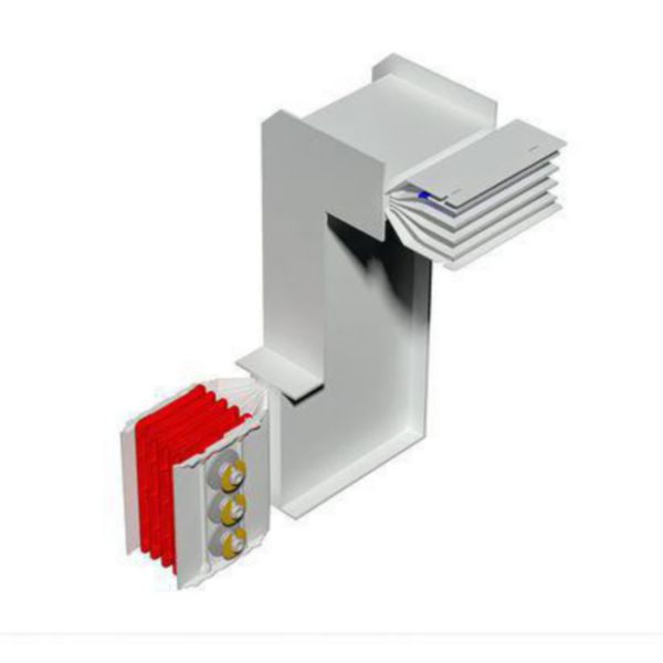 Double vertical and horizontal elbow XCP-HP (Cu). Type 3 - In= 2500A