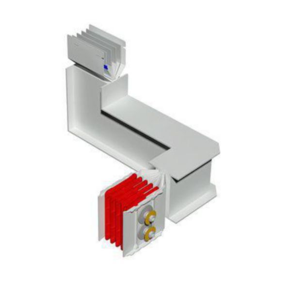 Double horizontal and vertical elbow XCP-HP (Cu). Type 4 - In= 1600A