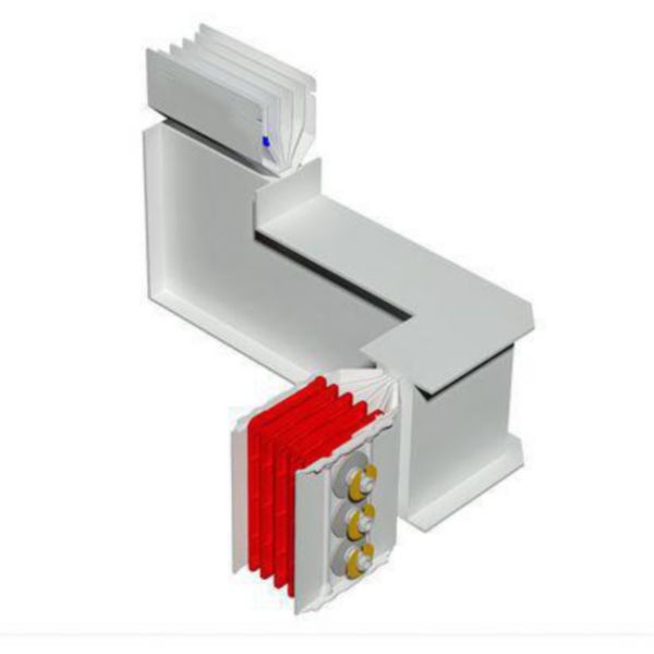 Double horizontal and vertical elbow XCP-HP (Cu). Type 4 - In= 2500A