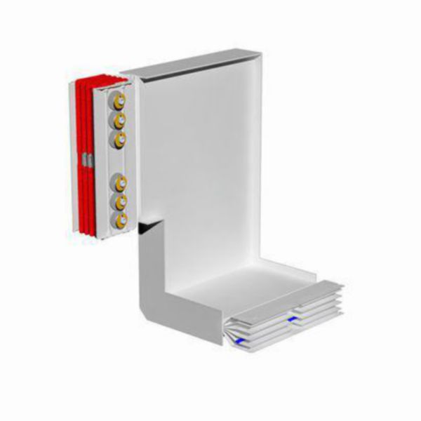 Double vertical and horizontal elbow XCP-HP (Cu). Type 1 - In= 5000A