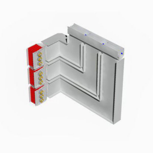 Double horizontal and vertical elbow XCP-HP (Cu). Type 2 - In= 6300A