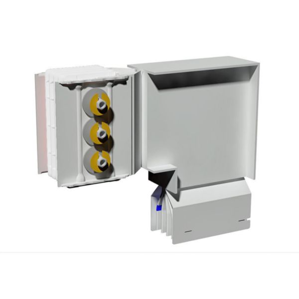 Vertical elbow XCP-S (Cu). Right Type 2 standard - In= 2000A