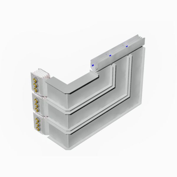 Double horizontal and vertical elbow XCP-S (Cu). Type 4 - In= 6300A